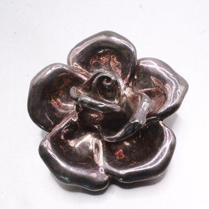 BAT-AMI Israel Sterling Silver Vintage Marked Flower Electroform Brooch